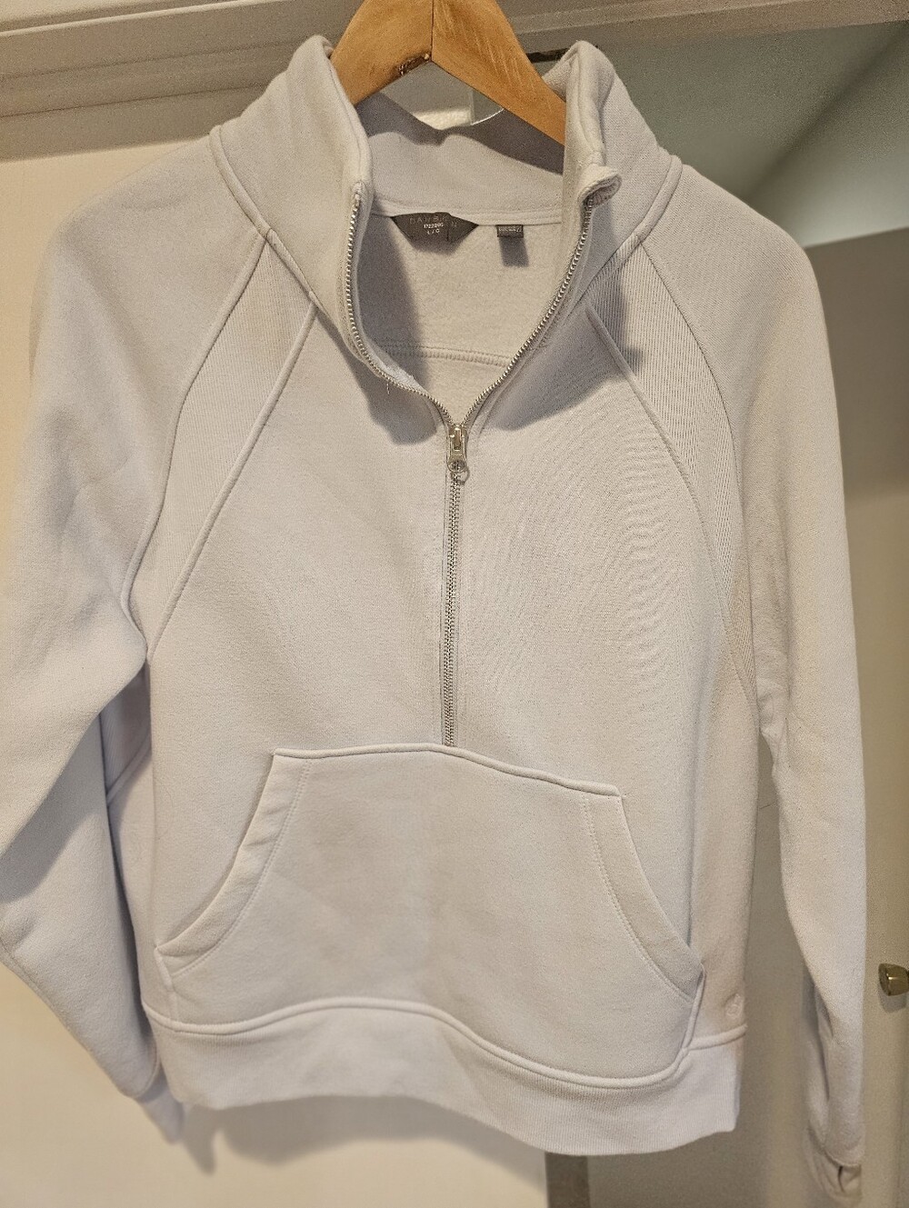 Danskin Ladies Cozy Half-Zip Fleece Pullover Baby Blue L EUC